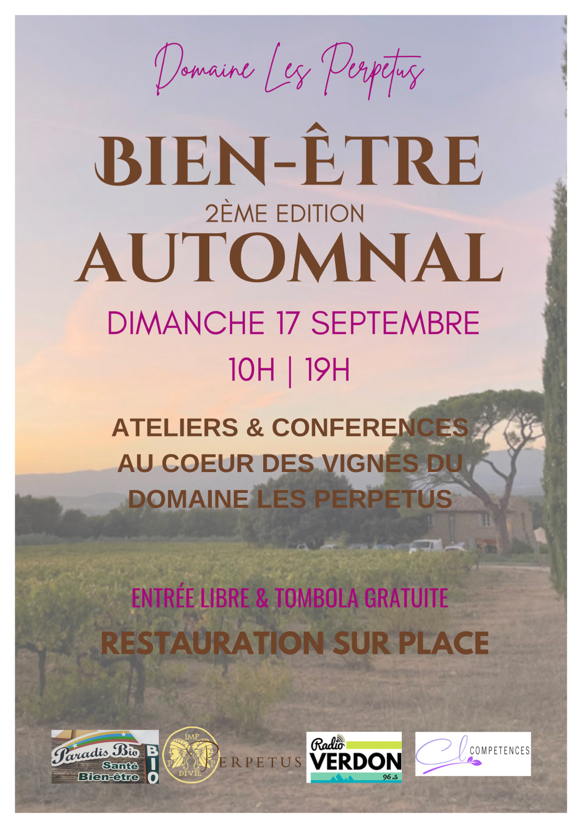 2eme édition Journée Bien-être au Domaine Les Perpetus